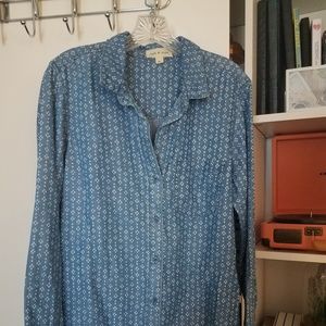 Cloth and Stone printed denim button up